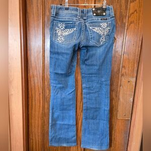 Miss Me Jeans Boot Cut with Embellished Pockets Size 28